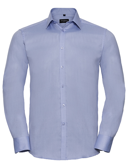 Men's Long Sleeve Tailored Herringbone Shirt